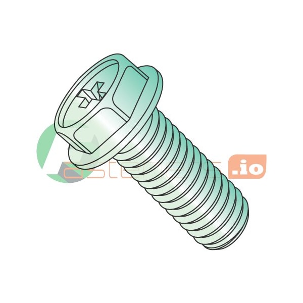 Newport Fasteners #10-32 x 3/8 in Phillips Hex Machine Screw, Zinc Plated Steel, 7000 PK 539974 - main